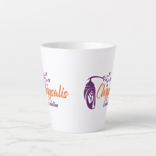Chrysalis-Evolution-Doppellogo Milchtasse (Vorderseite)