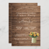 Chrysantemememi Erntedank Abendessen Einladung (Vorne/Hinten)