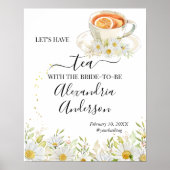 Chrysanthe Greenery Tea Brautparty Begrüßung Poster (Vorne)