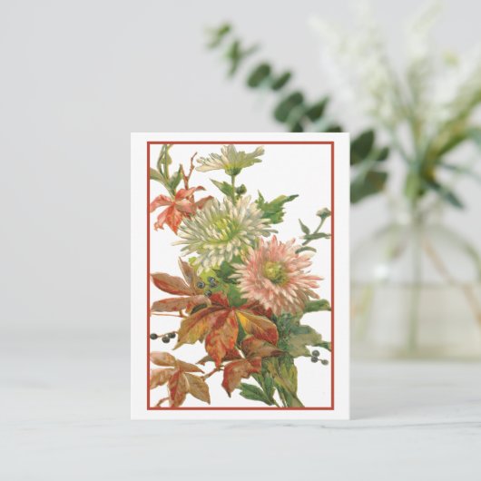 Chrysanthema Herbst Kunst und Kultur Postkarte (Stehend Vorderseite)