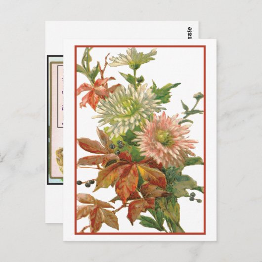 Chrysanthema Herbst Kunst und Kultur Postkarte (Vorne/Hinten)
