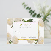 Chrysanthema Response Card RSVP Karte (Stehend Vorderseite)
