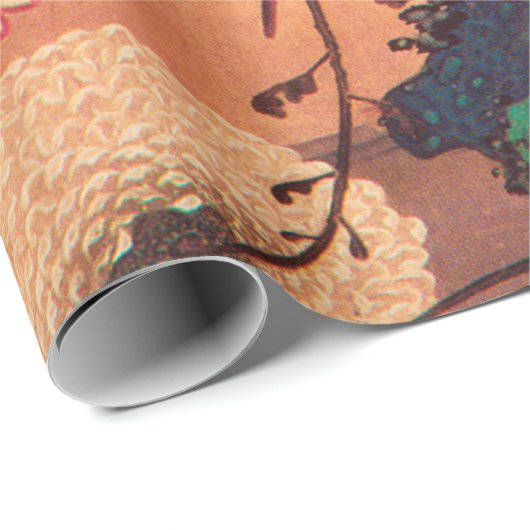 Chrysanthemas durch einen Fluss mit Felsen (1760) Geschenkpapier (Rolleneckpunkt)