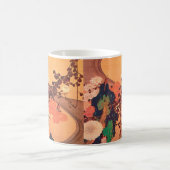 Chrysanthemas durch einen Fluss mit Felsen (1760) Kaffeetasse (Mittel)
