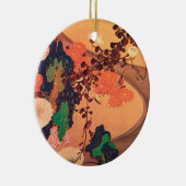 Chrysanthemas durch einen Fluss mit Felsen (1760) Keramik Ornament (Rechts)