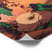 Chrysanthemas durch einen Fluss mit Felsen (1760) Poster (Ecke)