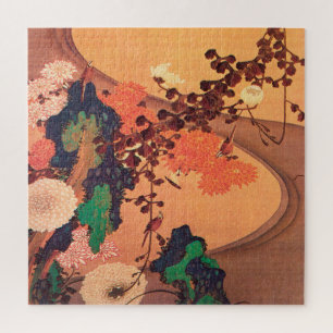 Chrysanthemas durch einen Fluss mit Felsen (1760) Puzzle