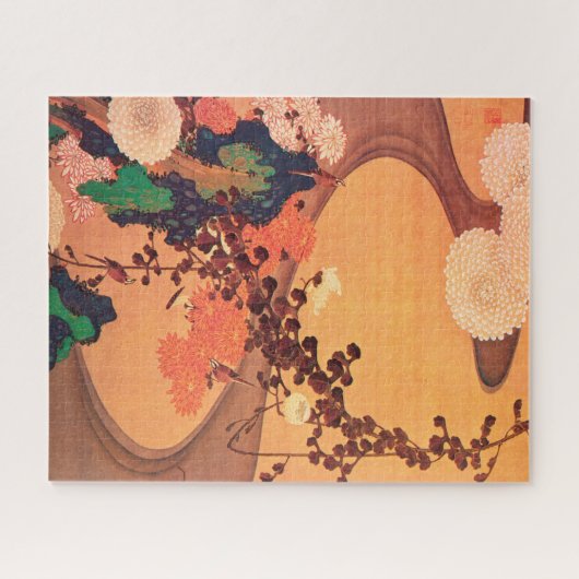 Chrysanthemas durch einen Fluss mit Felsen (1760) Puzzle (Horizontal)