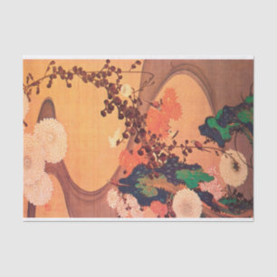 Chrysanthemas durch einen Fluss mit Felsen (1760) Seidenpapier