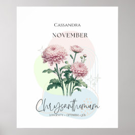 Chrysanthemas Geburtstagsfeier Blume November Poster