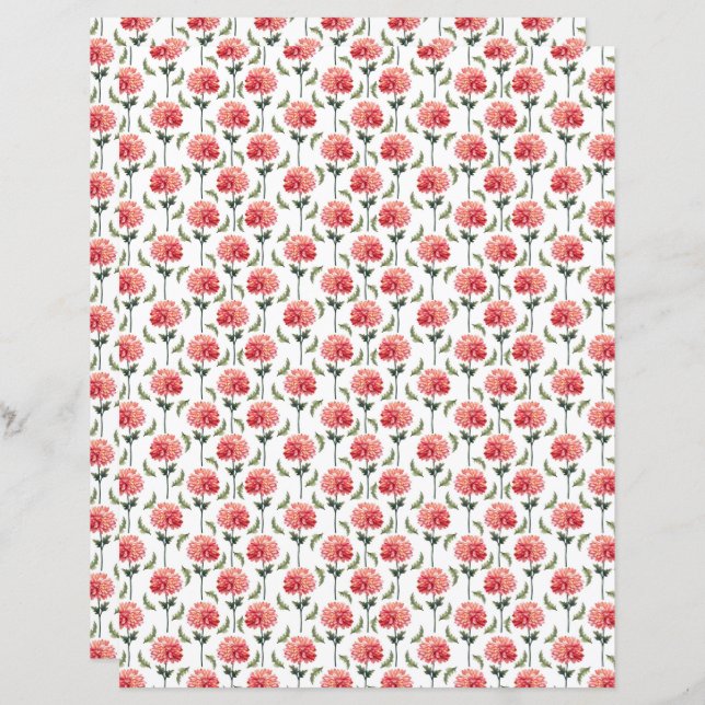 Chrysanthemas Scrapbook Paper (Vorne/Hinten)