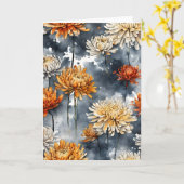 Chrysantheme - Aquarellblumen Karte (Gelbe Blume)