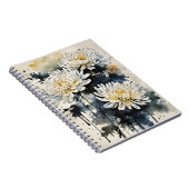 Chrysantheme - Aquarellblumen Notizblock (Rechte Seite)