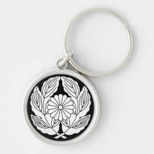 Chrysantheme auf Chrysanthemenblättern Schlüsselanhänger