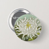 Chrysantheme-Blumen-Vintager japanischer Silk Button (Vorne & Hinten)