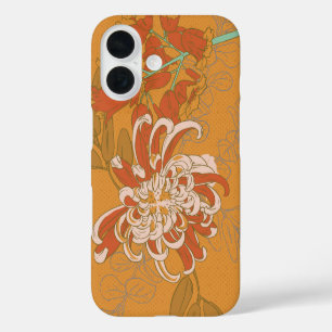 Chrysantheme Botanical im Vintage-Stil iPhone 16 Hülle