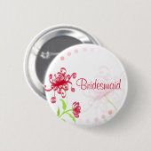 Chrysantheme-Brautjungfer/Bestman Abzeichen Button (Vorne & Hinten)