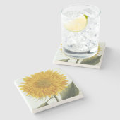 Chrysantheme Indicum von 'Pythanthoza Iconograph Steinuntersetzer (Seitenansicht)