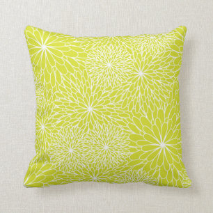 Chrysantheme-Limones grünes Kissen