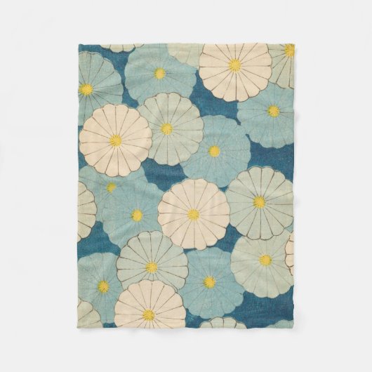 Chrysantheme-Muster Fleecedecke (Vorderseite)