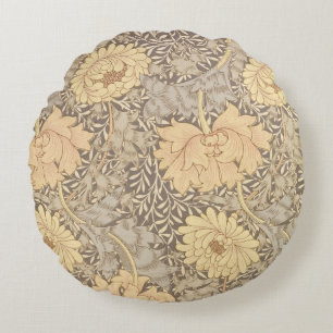 "Chrysantheme" Tapetenentwurf, 1876 Rundes Kissen