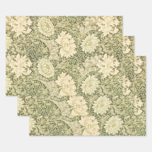 Chrysantheme von William Morris, Vintage Art Geschenkpapier Set
