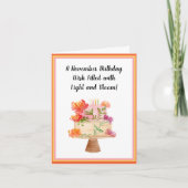 Chrysanthemen am Cake November Geburtstag Karte (Vorderseite)