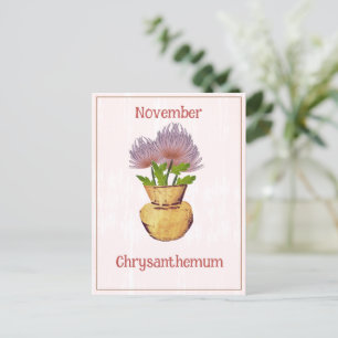 Chrysanthemen-Blume November-Geburtstag Postkarte