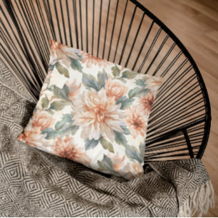 Chrysanthemen-Blumen Aquarell Botanisches Muster Kissen