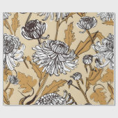 Chrysanthemen-Blumen nahtloses Muster Geschenkpapier (Flach)