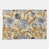 Chrysanthemen-Blumen nahtloses Muster Geschirrtuch (Horizontal)