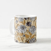 Chrysanthemen-Blumen nahtloses Muster Kaffeetasse (Vorderseite Links)