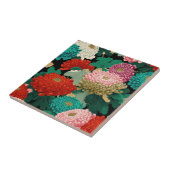 Chrysanthemen-Blumen Vintage-Blumenmuster Fliese (Seite)