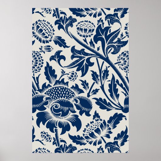 Chrysanthemen-Blumenmuster William Morris Poster (Vorne)