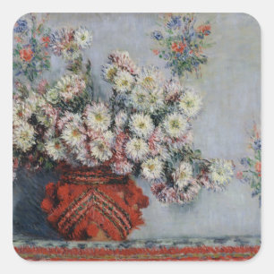 Chrysanthemen Claude Monets , 1878 Quadratischer Aufkleber