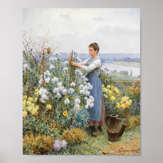 Chrysanthemen | Daniel Ridgway Knight Poster (Vorne)