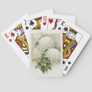 Chrysanthemen – Elegante Vintage-Botanik Spielkarten