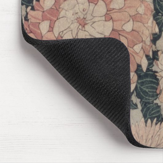 Chrysanthemen (Farbewoodblock) Mousepad (Ecke)