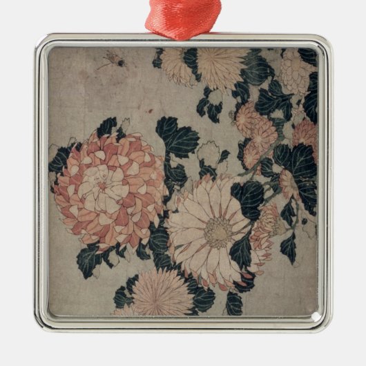 Chrysanthemen (Farbewoodblock) Ornament Aus Metall (Vorne)