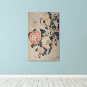 Chrysanthemen (Farbholzblock) Leinwanddruck (Insitu (Holzboden))