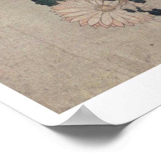 Chrysanthemen (Farbholzblock) Poster (Ecke)