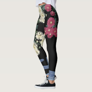 Chrysanthemen, fließendes Wasser, Zen japanischer Leggings