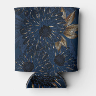 Chrysanthemen handgezeichnet, elegantes Blumenmust Dosenkühler