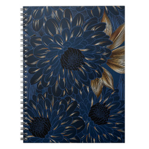 Chrysanthemen handgezeichnet, elegantes Blumenmust Notizblock