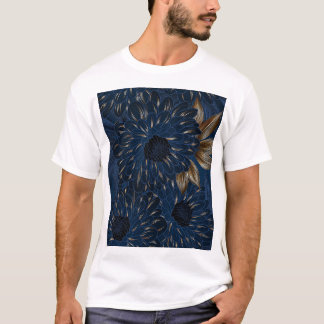 Chrysanthemen handgezeichnet, elegantes Blumenmust T-Shirt