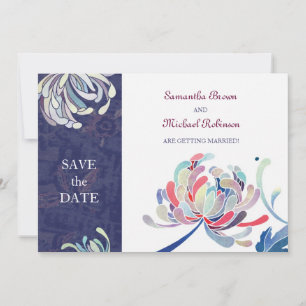 Chrysanthemen-Hochzeit - Termin-vorbehalten-Einlad Save The Date