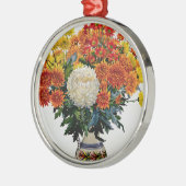 Chrysanthemen in einem gemusterten Krug 2005 Silbernes Ornament (Links)