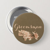 Chrysanthemen in einem Trauzeuge Button (Vorne & Hinten)