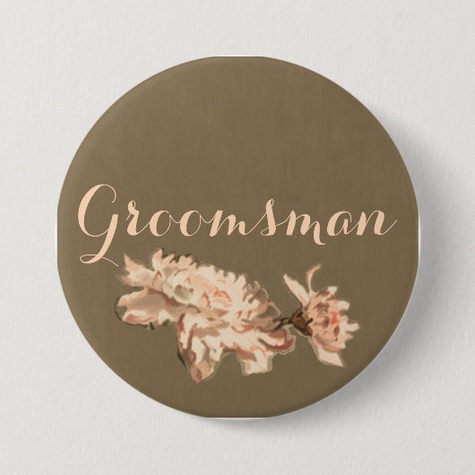 Chrysanthemen in einem Trauzeuge Button (Vorderseite)