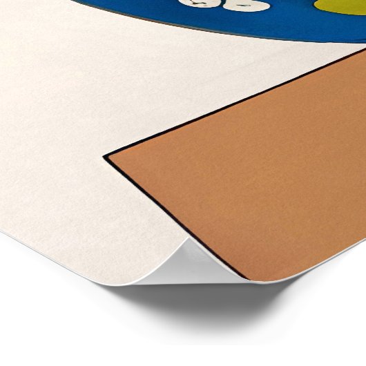 Chrysanthemen in einer blauen chinesischen Vase Poster (Ecke)